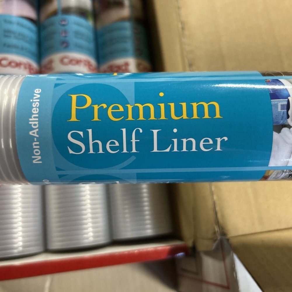 Con-Tact Premium Non-Adhesive Clear Ribbed Shelf Liner 18 in x 4 ft.